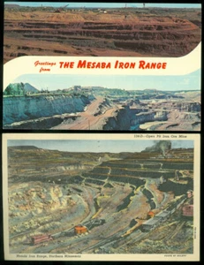 2 POSTALES - MINA DE HIERRO A CIELO ABIERTO - MESABA MINNESOTA - Imagen 1 de 1
