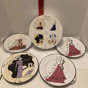 Set Of Four Dessert Plates By Rosanna, 8" Vintage Art Deco French Design In Box - Picture 1 of 9