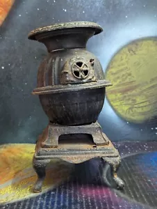 Olla de hierro fundido vintage de 8" estufa de madera para vientre estufa de caboose miniatura - Imagen 1 de 24