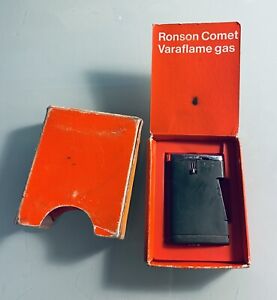 Vintage Green RONSON COMET VARAFLAME GAS POCKET LIGHTER - Boxed
