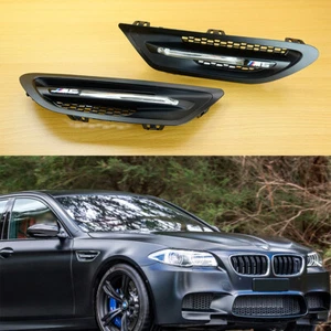 2012-2016 BMW F10 M5 Matte Black Side Fender Air Vents Trim Cover + LED - Bild 1 von 6