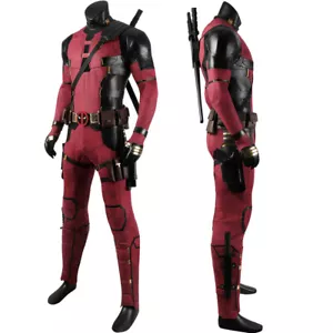 Deadpool 3 Wade Wilson costume cosplay Mr. Tuta rossa piscina guscio magnetico viso FANTASTICO - Foto 1 di 39