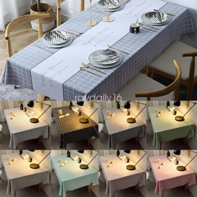 Wipeable Waterproof PVC Kitchen Table Cloth Oil-Proof Tablecloth Outdoor/Indoor - Image 1 of 4