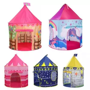 Kids Playhouse Unicorn Play Tent Pop Up Castle Princess Pink Blue Boys Girls - Foto 1 di 16