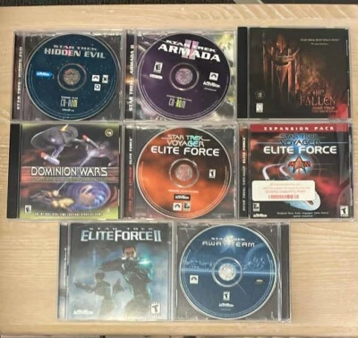 Star Trek PC Games Elite Forces 1 2, Dominion Wars, Hidden Evil, Armada Lot of 8 - Image 1 of 4