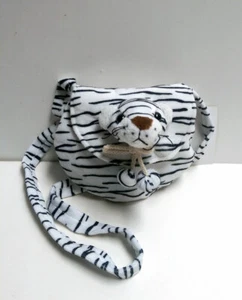 Girls Kids White Tiger Print Mini Crossbody Shoulder Gift Purse Small Travel Bag - Picture 1 of 10