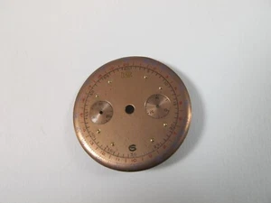 LANDERON COPPER ROSE COLOR VINTAGE 17J CHGRONOGRAPH DIAL - Picture 1 of 5