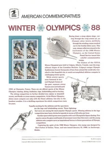 Panel de estampillas conmemorativas #301 22c Juegos Olímpicos de Invierno '88 #2369 USPS - Imagen 1 de 1