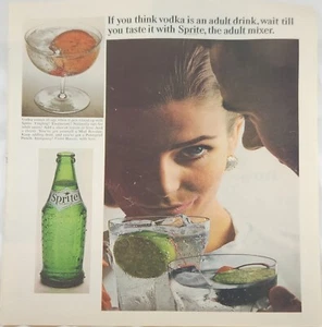 Sprite Soda Pop 1965 anuncio vintage el mezclador adulto 13 x10 - Imagen 1 de 1