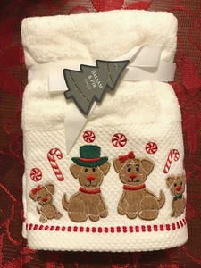 NUEVO Bálsamo Abeto Pan de Jengibre Cachorro Perro Navidad Toallas de Mano Bastón de Caramelo Menta - Imagen 1 de 1