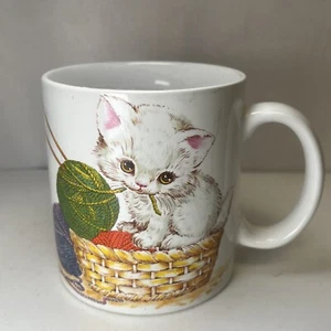 Otagiri Coffee Mug Cat Kittens Knitting Needles Balls of Yarn 12 oz.  - Picture 1 of 9