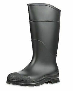 Servus Comfort 14" PVC Steel Toe Men's Work Rubber Boots, Black size 13