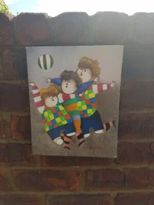 Joyce Roybal Painting 3 Kids Playing the Ball - Signed by the artist - Picture 1 of 5