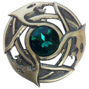 Scottish Kilt Fly Plaid Brosche Antique Bottle Green Celtic Serpent Pins Brooches - Bild 1 von 1