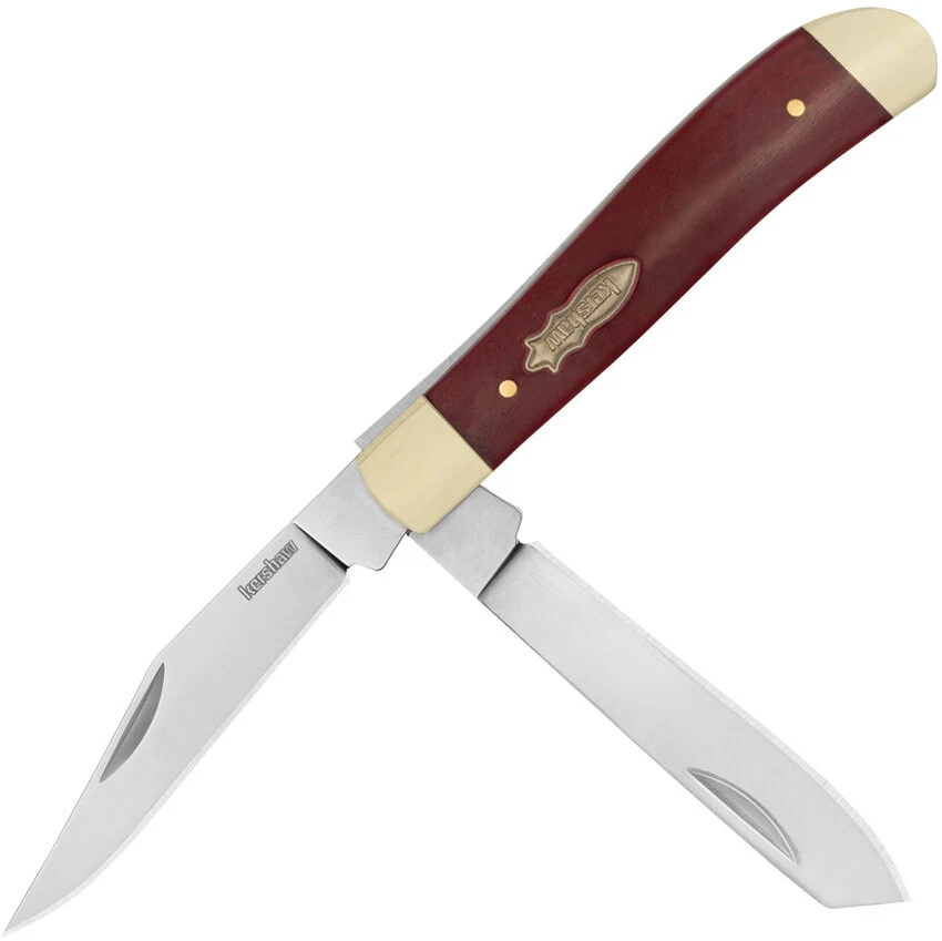 Kershaw Gadsden Folder Pocket Knife D2 Tool Steel Blades Red Bone Handle 4381RB