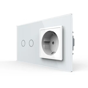 Livolo Funk Serienschalter Lichtschalter, Steckdose UP mit Glasblende in Weiß - Bild 1 von 7