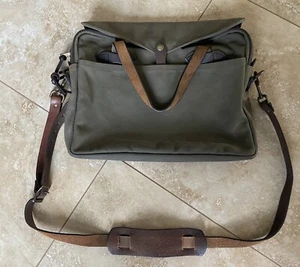 Filson Rugged Twill Canvas Briefcase - Rare 2002 YKK Era (with Shoulder Strap) - Picture 1 of 11
