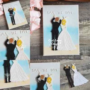Marriage Bride Groom Love Sign Language Metal Cutting Dies Scrapbook Card Craft - Picture 1 of 9