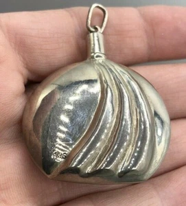 Parfum Flakon Flachmann Anhänger .925 Silber Wirbel DEKO Muster 12 Gramm - Bild 1 von 12
