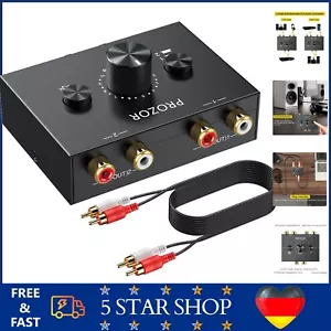 Audio Switcher Stereo Umschalter Optisch-Cinch 2 In 1 Out mit Mute Lautstärke - Bild 1 von 9