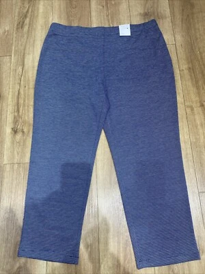 M&S Classic Navy/white Narrow Stripe Woven Straight Stretch Trouser sz20 S, BNWT - Image 1 of 4