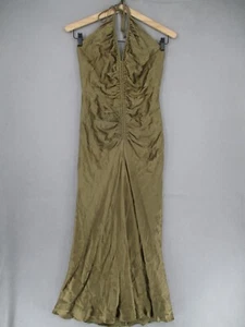 Shona Joy Dress Womens 10 Brown Halter Mermaid Sleeveless Bodycon Gathered - Picture 1 of 15