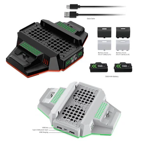 RGB Cooling Fan Controller Charging Station + Batteries&Cover for Xbox Series S - Picture 1 of 15