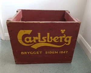1960s Carlsberg wooden beer crate - Picture 1 of 7
