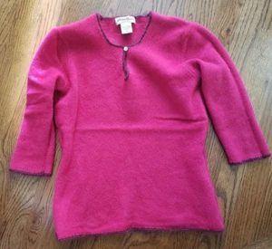 Eddie Bauer GIRLS long-sleeve pink Lambswool Sweater size Petite FREE SHIPPING! - Picture 1 of 3