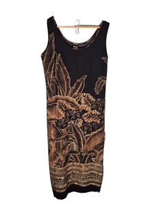 Maxi Vestido De Colección Para Mujer Mediano Años 90 Marrón Hada Grunge Tropical Hawaiano Playa - Imagen 1 de 8
