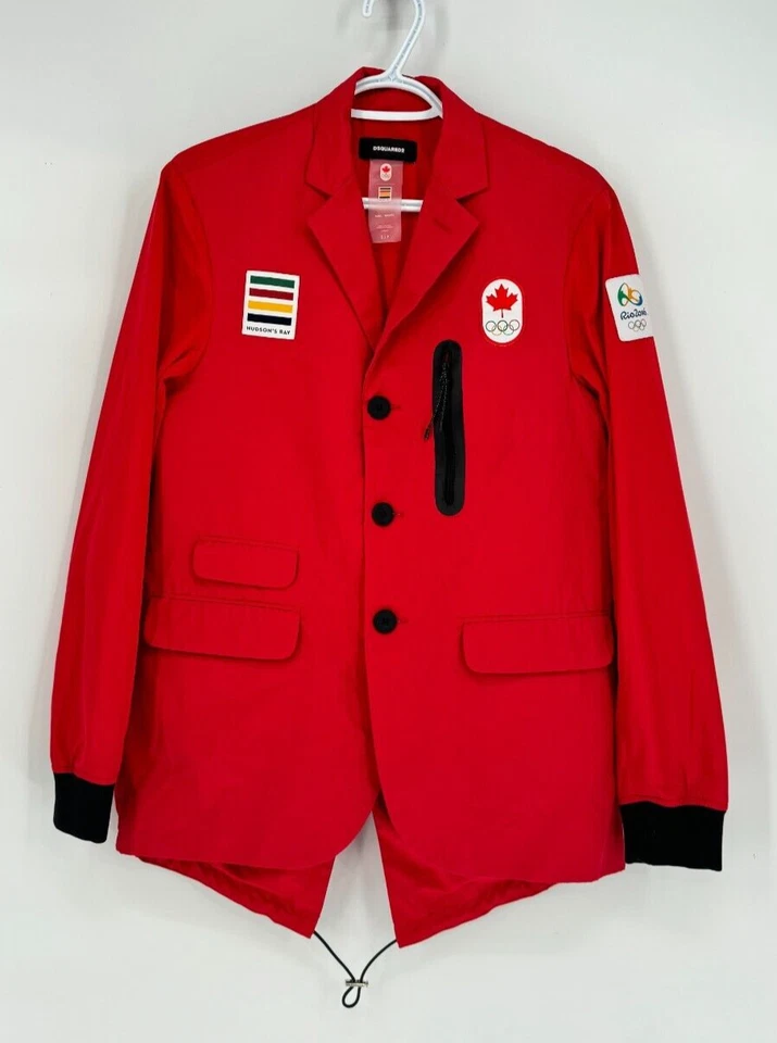 DSQUARED TEAM CANADA HudsonBay 2016 Rio Olympic Opening Ceremony Red Jacket Sz S - Image 1 of 4