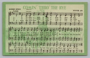 Comin' Thro' The Rye, Robert Burns, Sheet Music Advertisement Postcard P26 - Picture 1 of 2
