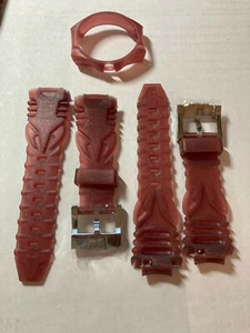 Authentic TechnoMarinE GLITTER MAROON Strap Band ONE HOLE Cover 40MM Watch NEW - Picture 1 of 1