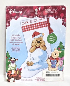Winnie the Pooh Christmas Stocking Cross Stitch Kit 70-08968 - Disney - NEW - Picture 1 of 3