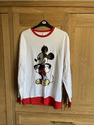 Disney Mickey Mouse Sequin Sweatshirt UK Size XL  - Image 1 of 4