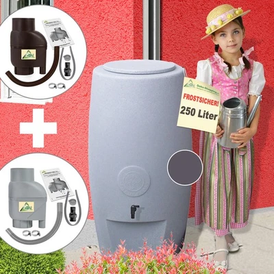 REGENFASS REGENTONNE REGENSPEICHER REGENWASSERBEHÄLTER REGEN WASSER TANK SCHMAL - Bild 1 von 4