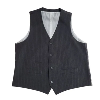 Taylor Wright Waistcoat Grey Pinstriped 3 Pocket Smart Formal Men's L 42-43" - Image 1 of 3