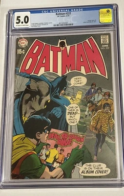 Batman #222 CGC 5.0 GRADE DC Comics June 1970 Robin Dead Till Proven Alive - Image 1 of 4
