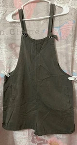 &MERCI Romper Tie Strap Sleeveless Pockets Casual Summer Jumpsuit Green Sz L - Picture 1 of 10