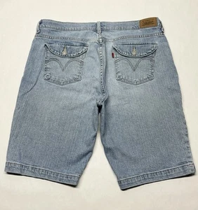 Levis 515 Denim Blue Jean Shorts Jorts Size 14 34x10 Retro Y2K 2007 Flap Pockets - Picture 1 of 17