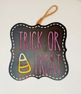 Trick Or Treat Wall Hanger Mini Wood Sign - Picture 1 of 3