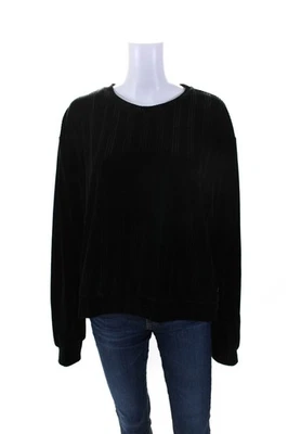 Blusa Top Andrew Marc Mujer Terciopelo Negro Pana Cuello Redondo Manga Larga Talla XL Foto 1 de 4