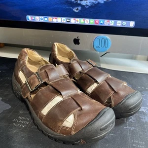 Dr Scholls Mens Sz 12M Sandals Camden Fisherman Brown Leather Cool Fit Comfort - Picture 1 of 8