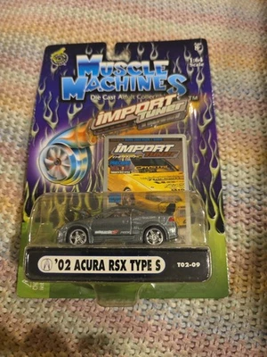 Funline 1:64 Muscle Machines Import Tuner 2002 Acura RSX Type S Gray Sealed 🏁 - Image 1 of 3