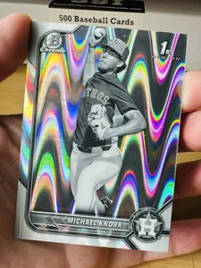 MICHAEL KNORR ASTROS 2022 BOWMAN DRAFT CHROME B&W RAYWAVE REFRACTOR #BDC-120 FBC - Picture 1 of 2