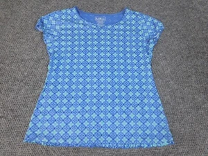 LL Bean Girls Shirt Large blue pullover stretch - Picture 1 of 10