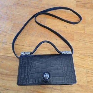 Brighton Umhängetasche Organizer Handtasche schwarz Krokodilprägung - Bild 1 von 10