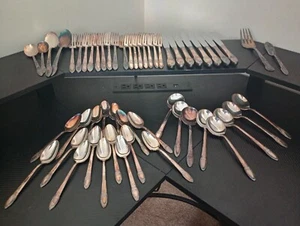 1847 Roger's Bros 54PC Silverplate Collection  Sterling Silver Plated 6LBS - Picture 1 of 11