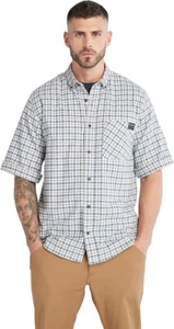 NEW Timberland Men Button Shirt, Short Sleeve, Skyway Flannel XL (Q1-27) - Picture 1 of 2