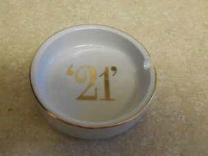 21 Club Ashtray New York White & Gold Ceramic 3" - Picture 1 of 5
